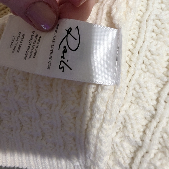 Rails Patchwork Cardigan in Cream and Tan - Picture 7 of 7